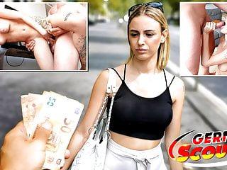 Dünnes deutsches Teen lässt sich für Geld abschleppen